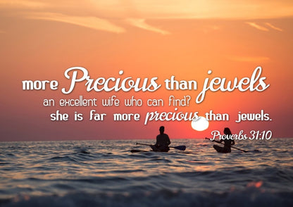 Proverbs 3110 She Is More Precious Than Jewels Canvas Wall Art Print - Christian Canvas Wall Art
