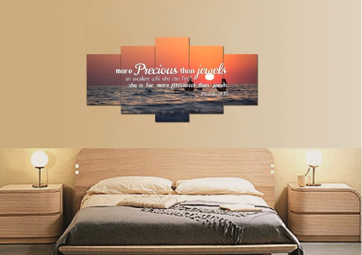 Proverbs 3110 She Is More Precious Than Jewels Canvas Wall Art Print - Christian Canvas Wall Art