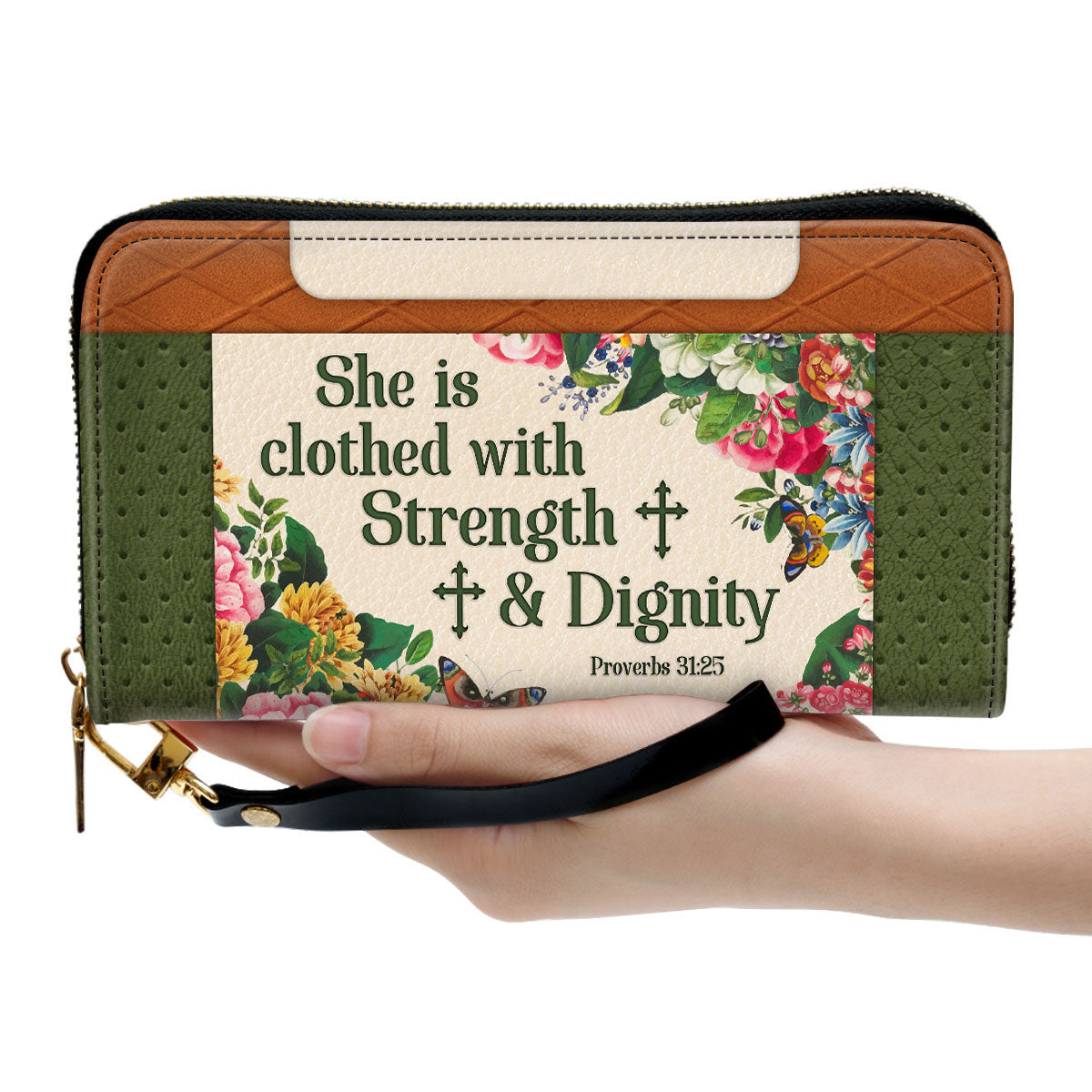 Proverbs 3125 She Is Clothed With Strength And Dignity Gifts For Women Of God Clutch Purse For Women - Personalized Name - Christian Gifts For Women