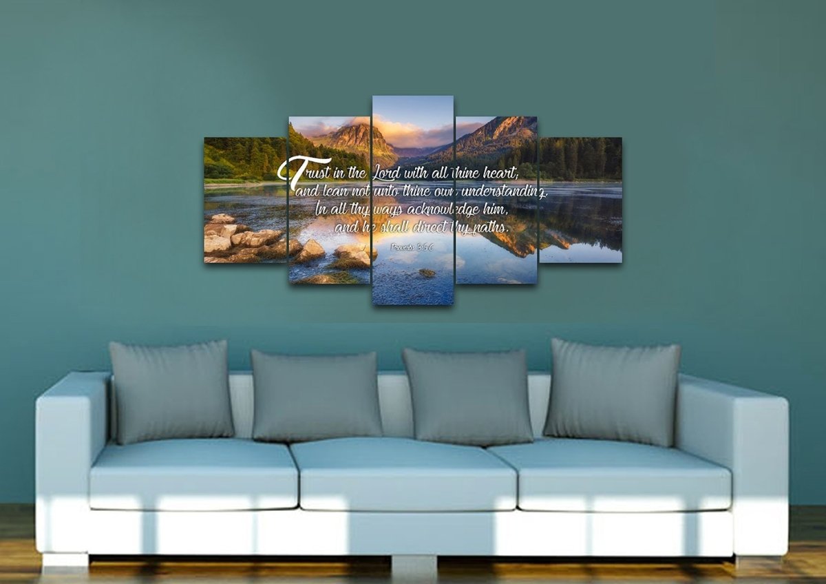 Proverbs 35-6 #11 Kjv 'Trust In The Lord' Christian Scripture Wall Art Canvas - Christian Canvas Wall Art