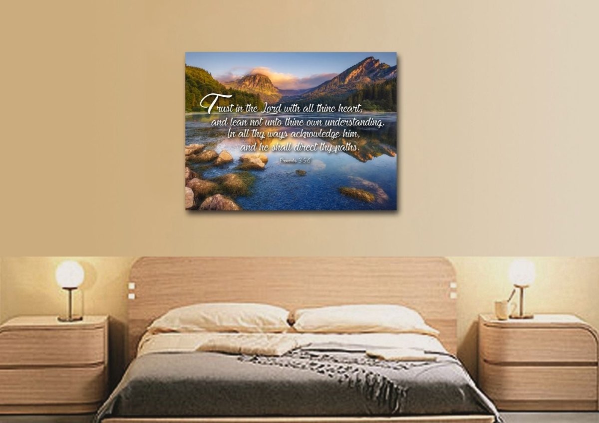 Proverbs 35-6 #11 Kjv 'Trust In The Lord' Christian Scripture Wall Art Canvas - Christian Canvas Wall Art