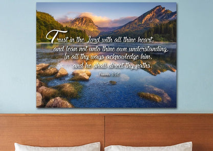 Proverbs 35-6 #11 Kjv 'Trust In The Lord' Christian Scripture Wall Art Canvas - Christian Canvas Wall Art