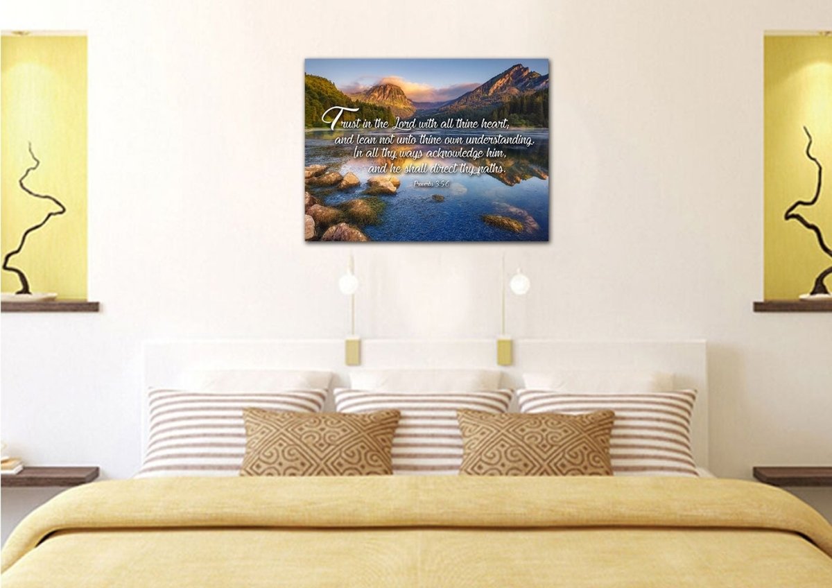 Proverbs 35-6 #11 Kjv 'Trust In The Lord' Christian Scripture Wall Art Canvas - Christian Canvas Wall Art