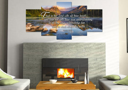 Proverbs 35-6 #11 Kjv 'Trust In The Lord' Christian Scripture Wall Art Canvas - Christian Canvas Wall Art