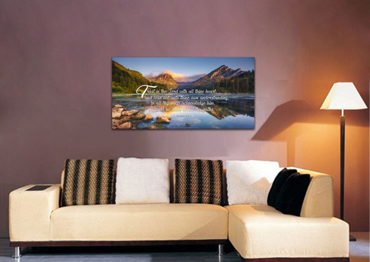Proverbs 35-6 #11 Kjv 'Trust In The Lord' Christian Scripture Wall Art Canvas - Christian Canvas Wall Art