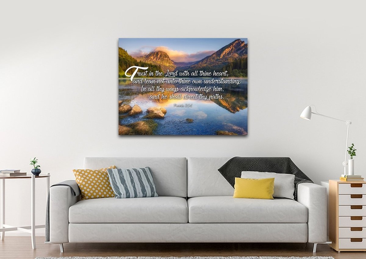 Proverbs 35-6 #11 Kjv 'Trust In The Lord' Christian Scripture Wall Art Canvas - Christian Canvas Wall Art