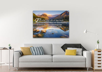 Proverbs 35-6 #11 Kjv 'Trust In The Lord' Christian Scripture Wall Art Canvas - Christian Canvas Wall Art
