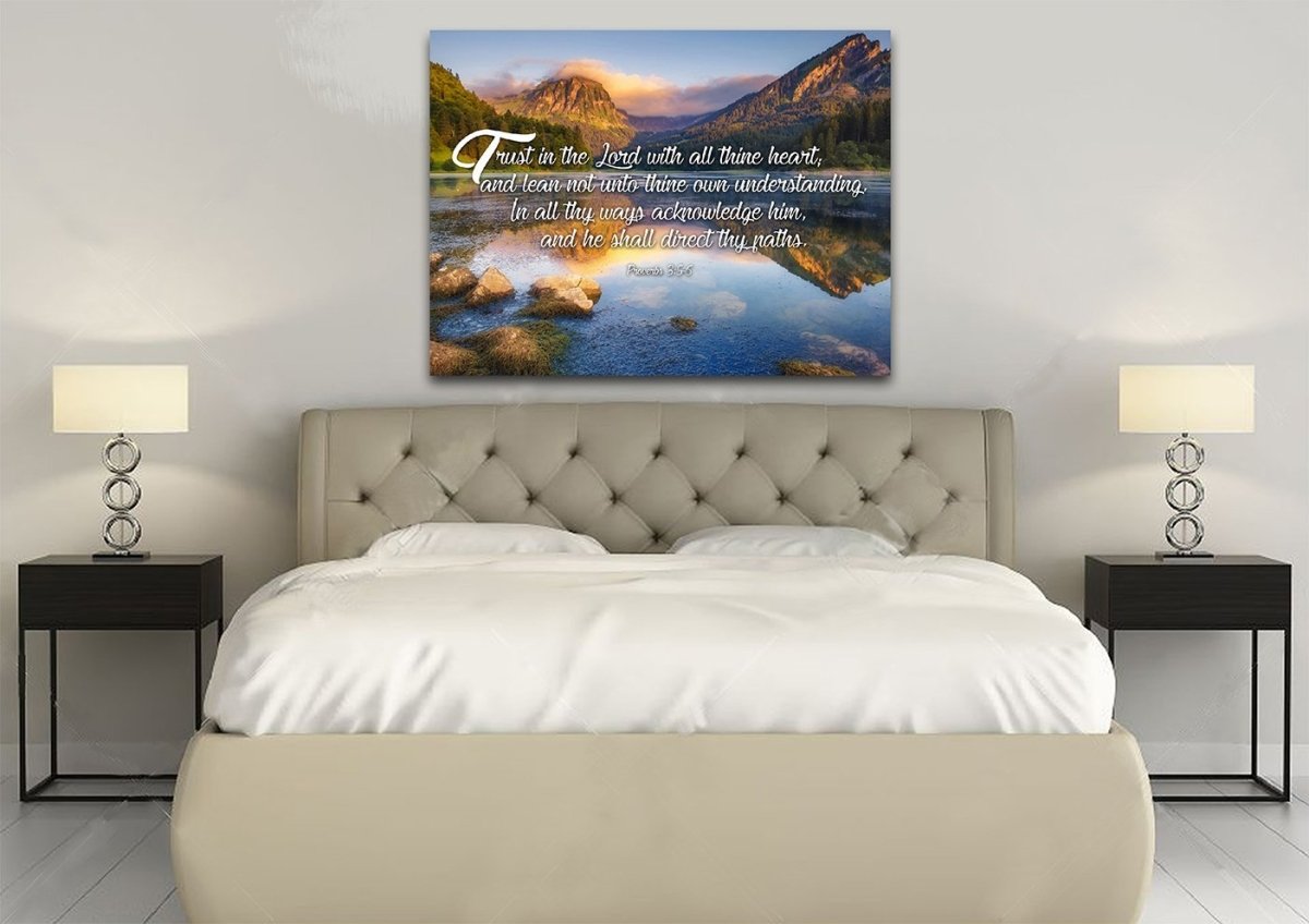 Proverbs 35-6 #11 Kjv 'Trust In The Lord' Christian Scripture Wall Art Canvas - Christian Canvas Wall Art