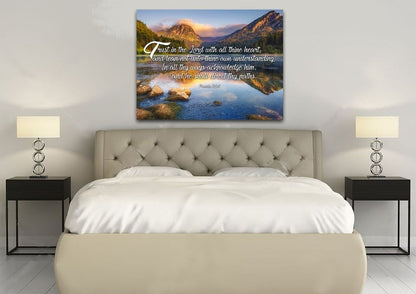 Proverbs 35-6 #11 Kjv 'Trust In The Lord' Christian Scripture Wall Art Canvas - Christian Canvas Wall Art