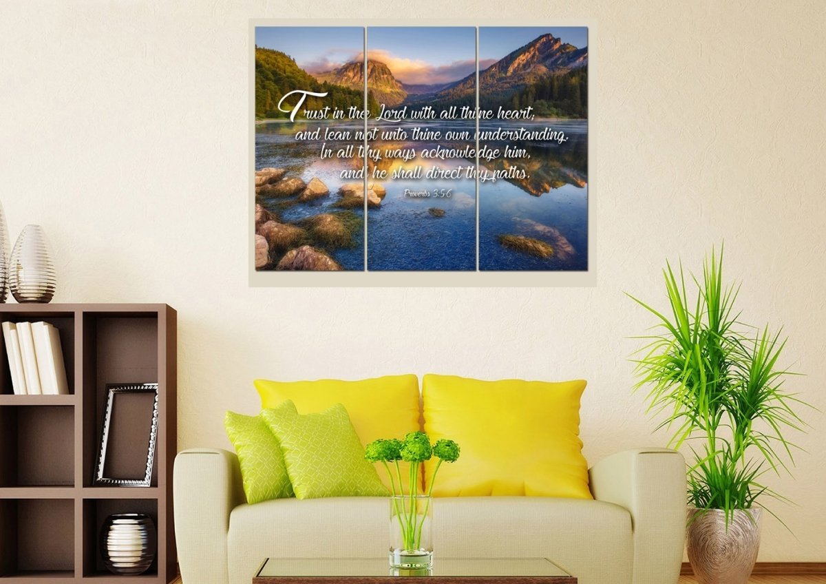 Proverbs 35-6 #11 Kjv 'Trust In The Lord' Christian Scripture Wall Art Canvas - Christian Canvas Wall Art