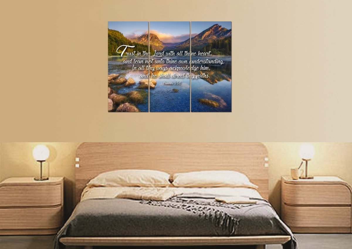 Proverbs 35-6 #11 Kjv 'Trust In The Lord' Christian Scripture Wall Art Canvas - Christian Canvas Wall Art