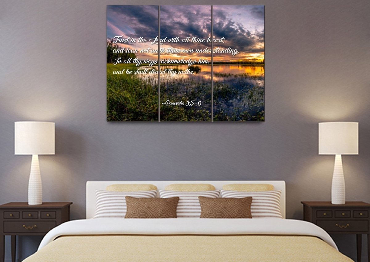 Proverbs 35-6 #12 Kjv 'Trust In The Lord' Christian Scripture Wall Art Canvas - Christian Canvas Wall Art
