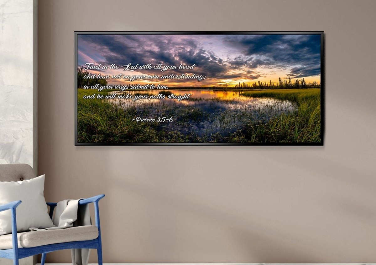 Proverbs 35-6 #12 Kjv 'Trust In The Lord' Christian Scripture Wall Art Canvas - Christian Canvas Wall Art