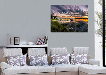Proverbs 35-6 #12 Kjv 'Trust In The Lord' Christian Scripture Wall Art Canvas - Christian Canvas Wall Art