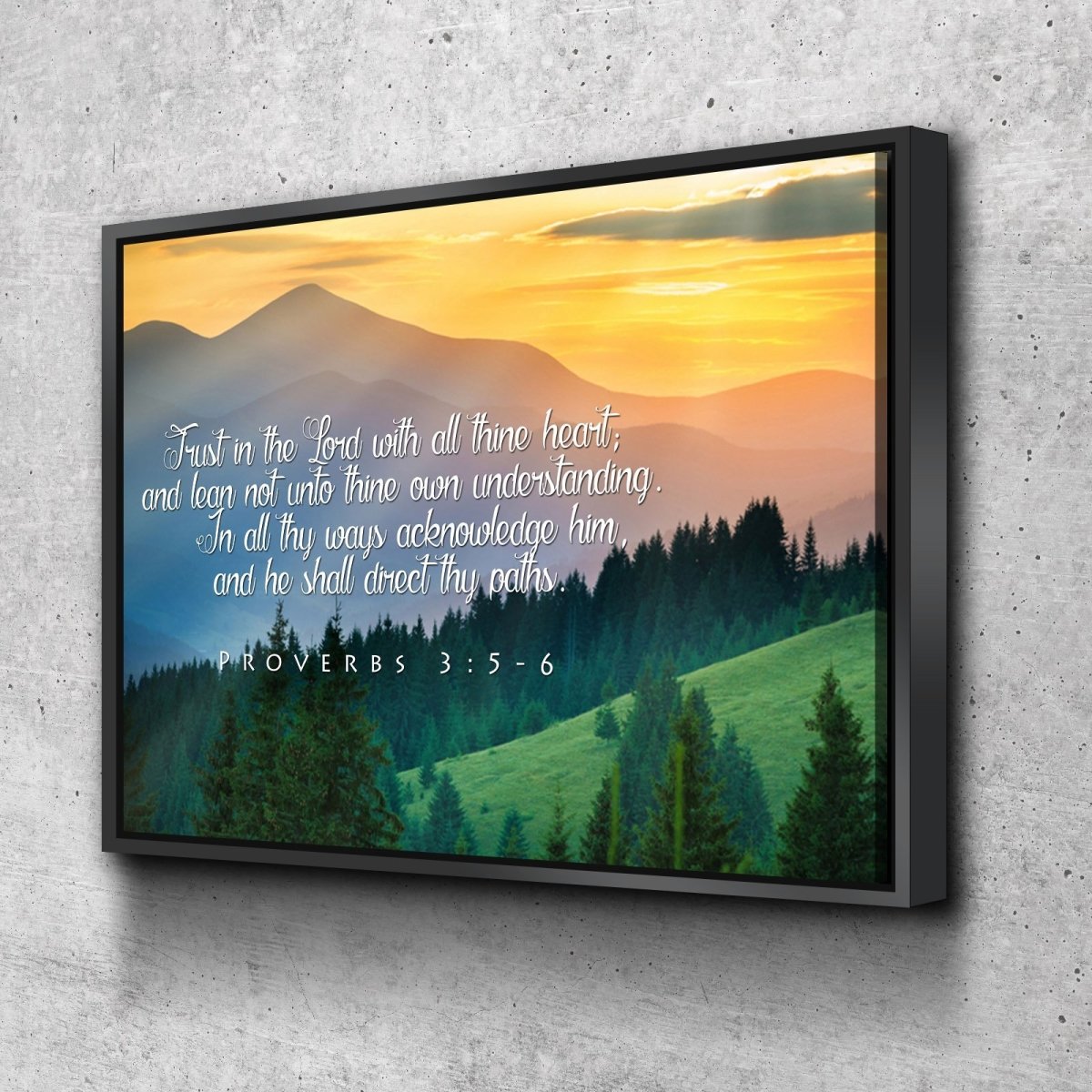 Proverbs 35-6 #13 Kjv 'Trust In The Lord' Christian Scripture Wall Art Canvas - Christian Canvas Wall Art