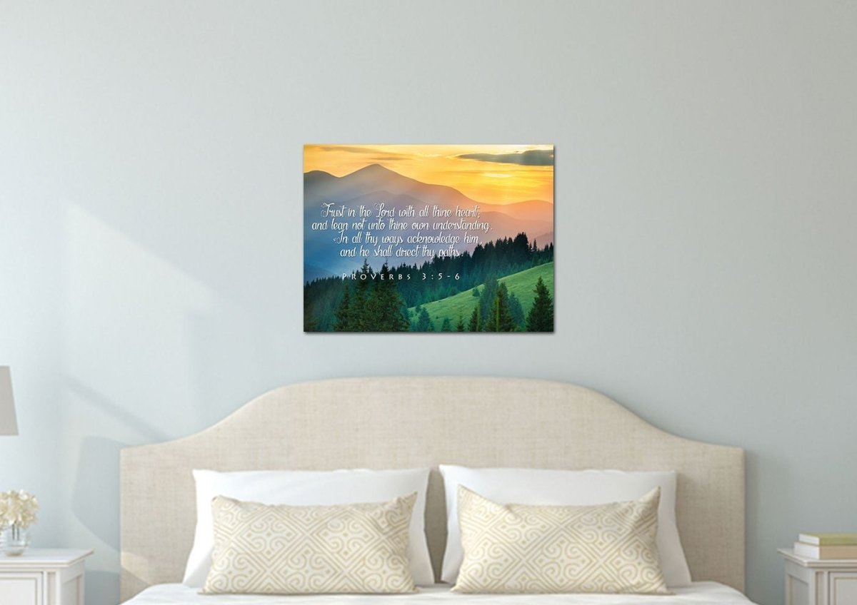 Proverbs 35-6 #13 Kjv 'Trust In The Lord' Christian Scripture Wall Art Canvas - Christian Canvas Wall Art