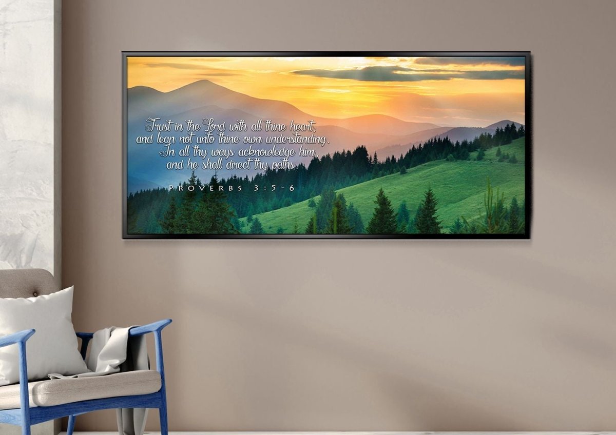 Proverbs 35-6 #13 Kjv 'Trust In The Lord' Christian Scripture Wall Art Canvas - Christian Canvas Wall Art