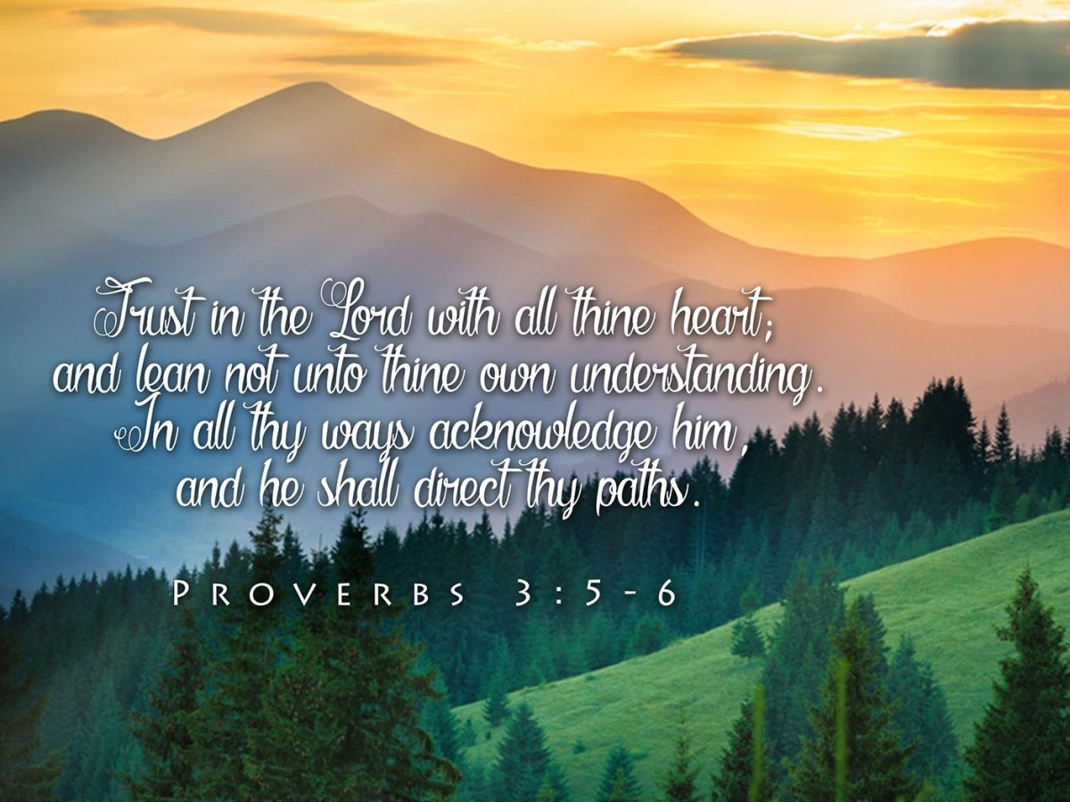 Proverbs 35-6 #13 Kjv 'Trust In The Lord' Christian Scripture Wall Art Canvas - Christian Canvas Wall Art