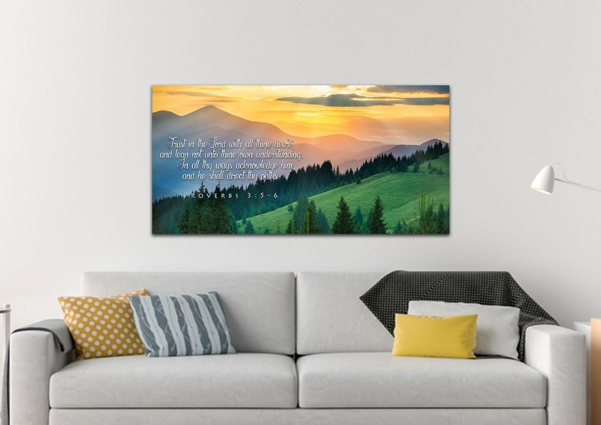 Proverbs 35-6 #13 Kjv 'Trust In The Lord' Christian Scripture Wall Art Canvas - Christian Canvas Wall Art