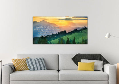 Proverbs 35-6 #13 Kjv 'Trust In The Lord' Christian Scripture Wall Art Canvas - Christian Canvas Wall Art