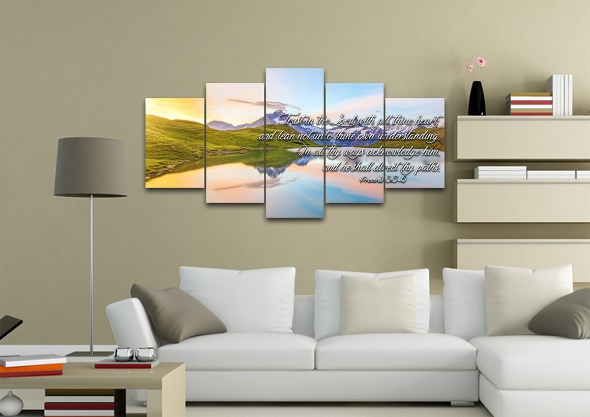 Proverbs 35-6 #14 Kjv 'Trust In The Lord' Christian Scripture Wall Art Canvas - Christian Canvas Wall Art