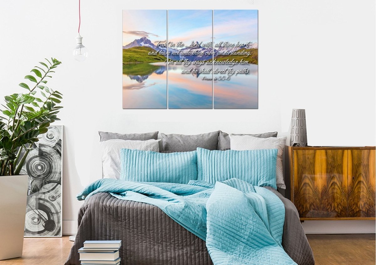 Proverbs 35-6 #14 Kjv 'Trust In The Lord' Christian Scripture Wall Art Canvas - Christian Canvas Wall Art