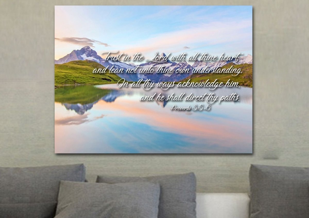 Proverbs 35-6 #14 Kjv 'Trust In The Lord' Christian Scripture Wall Art Canvas - Christian Canvas Wall Art