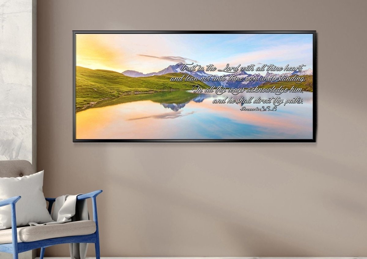 Proverbs 35-6 #14 Kjv 'Trust In The Lord' Christian Scripture Wall Art Canvas - Christian Canvas Wall Art