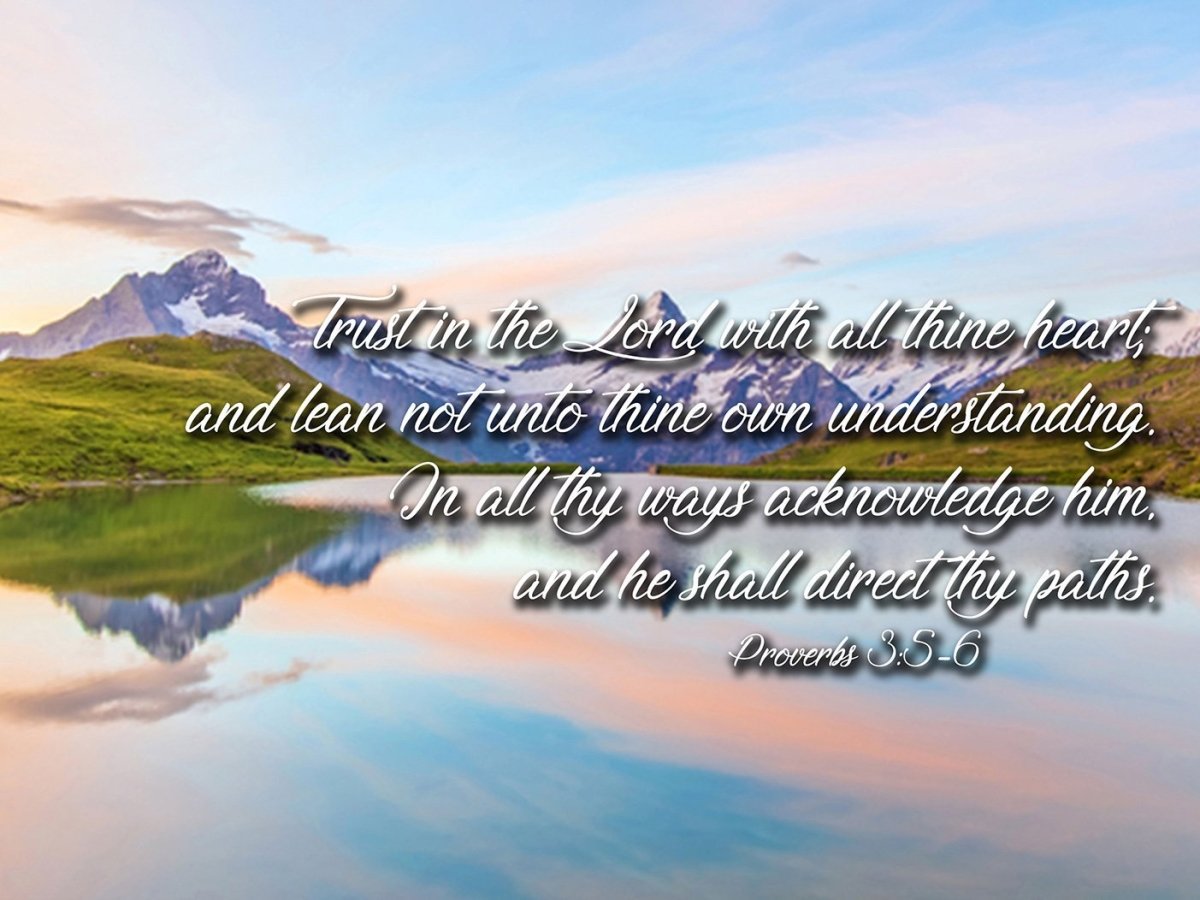 Proverbs 35-6 #14 Kjv 'Trust In The Lord' Christian Scripture Wall Art Canvas - Christian Canvas Wall Art