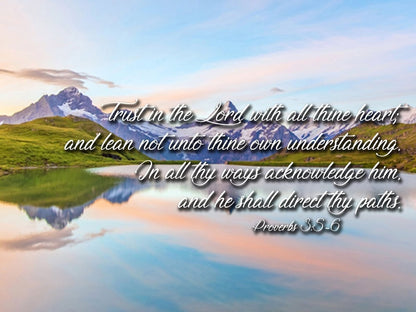 Proverbs 35-6 #14 Kjv 'Trust In The Lord' Christian Scripture Wall Art Canvas - Christian Canvas Wall Art