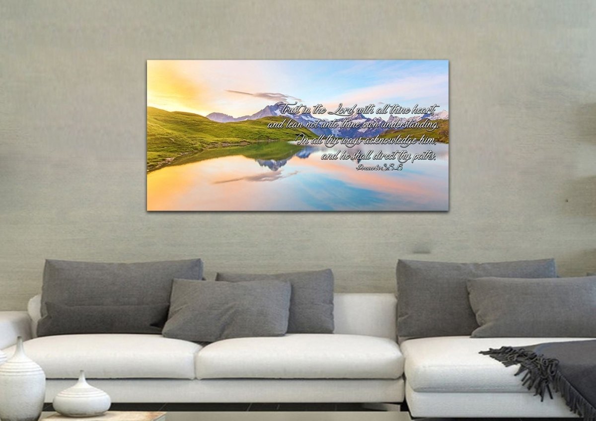 Proverbs 35-6 #14 Kjv 'Trust In The Lord' Christian Scripture Wall Art Canvas - Christian Canvas Wall Art