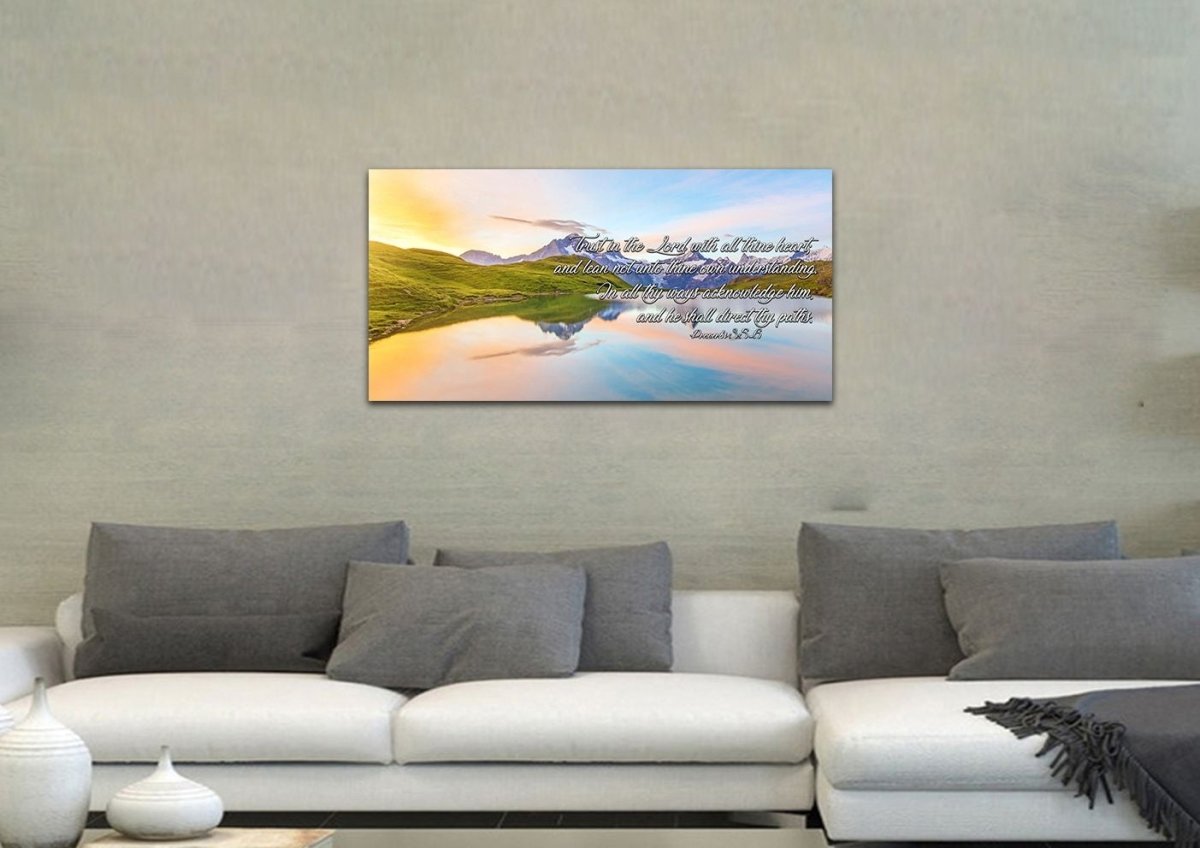 Proverbs 35-6 #14 Kjv 'Trust In The Lord' Christian Scripture Wall Art Canvas - Christian Canvas Wall Art