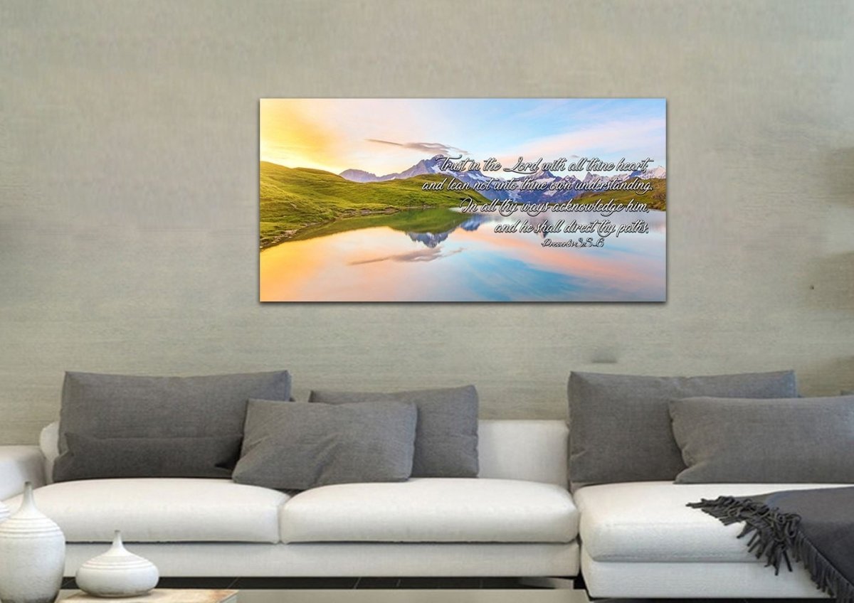 Proverbs 35-6 #14 Kjv 'Trust In The Lord' Christian Scripture Wall Art Canvas - Christian Canvas Wall Art