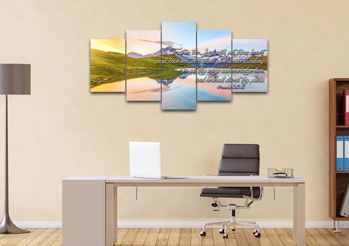 Proverbs 35-6 #14 Kjv 'Trust In The Lord' Christian Scripture Wall Art Canvas - Christian Canvas Wall Art