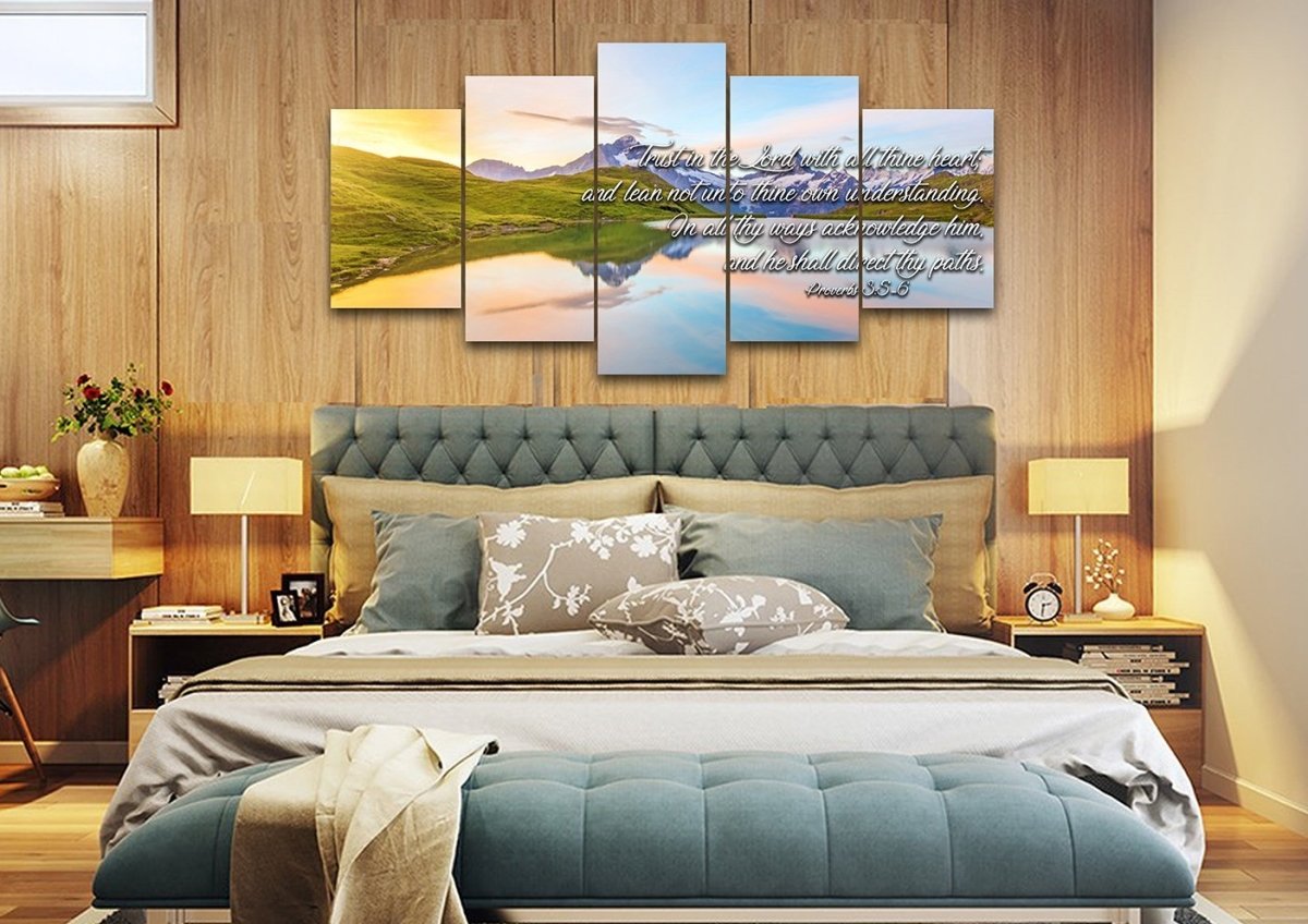 Proverbs 35-6 #14 Kjv 'Trust In The Lord' Christian Scripture Wall Art Canvas - Christian Canvas Wall Art