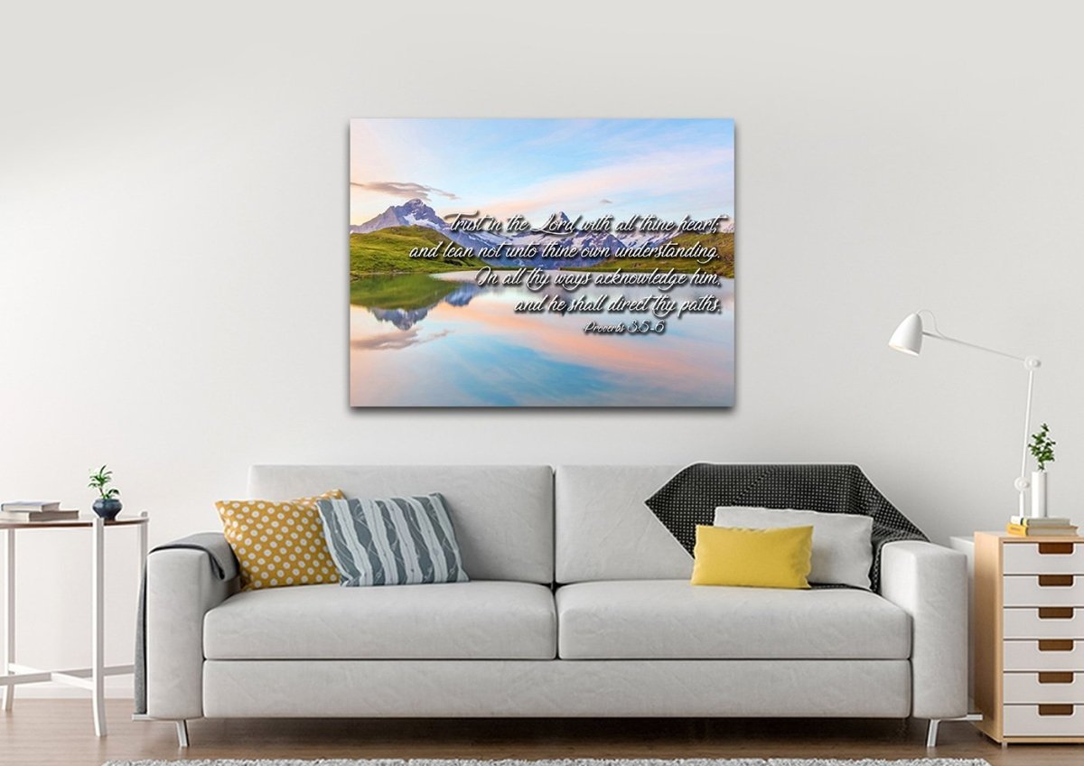 Proverbs 35-6 #14 Kjv 'Trust In The Lord' Christian Scripture Wall Art Canvas - Christian Canvas Wall Art