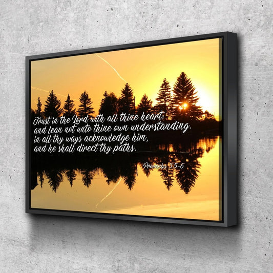 Proverbs 35-6 #16 Kjv 'Trust In The Lord' Christian Scripture Wall Art Canvas - Christian Canvas Wall Art