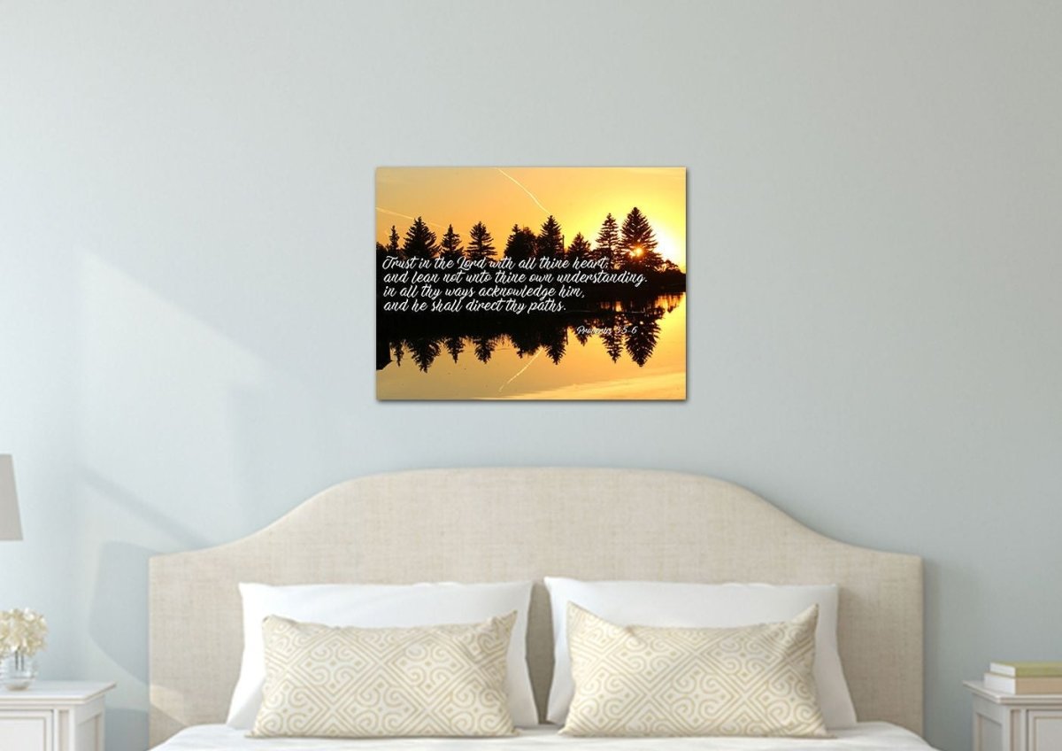Proverbs 35-6 #16 Kjv 'Trust In The Lord' Christian Scripture Wall Art Canvas - Christian Canvas Wall Art