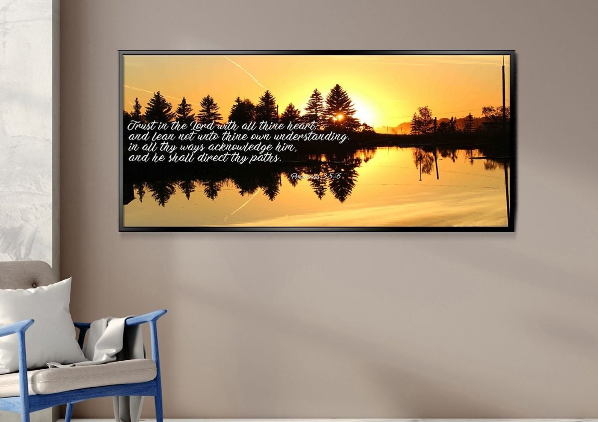 Proverbs 35-6 #16 Kjv 'Trust In The Lord' Christian Scripture Wall Art Canvas - Christian Canvas Wall Art
