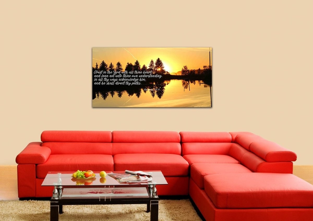 Proverbs 35-6 #16 Kjv 'Trust In The Lord' Christian Scripture Wall Art Canvas - Christian Canvas Wall Art