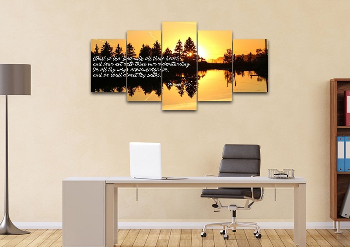 Proverbs 35-6 #16 Kjv 'Trust In The Lord' Christian Scripture Wall Art Canvas - Christian Canvas Wall Art