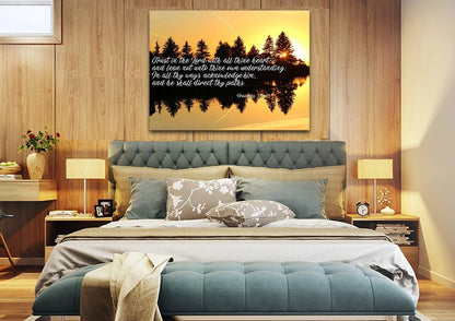 Proverbs 35-6 #16 Kjv 'Trust In The Lord' Christian Scripture Wall Art Canvas - Christian Canvas Wall Art