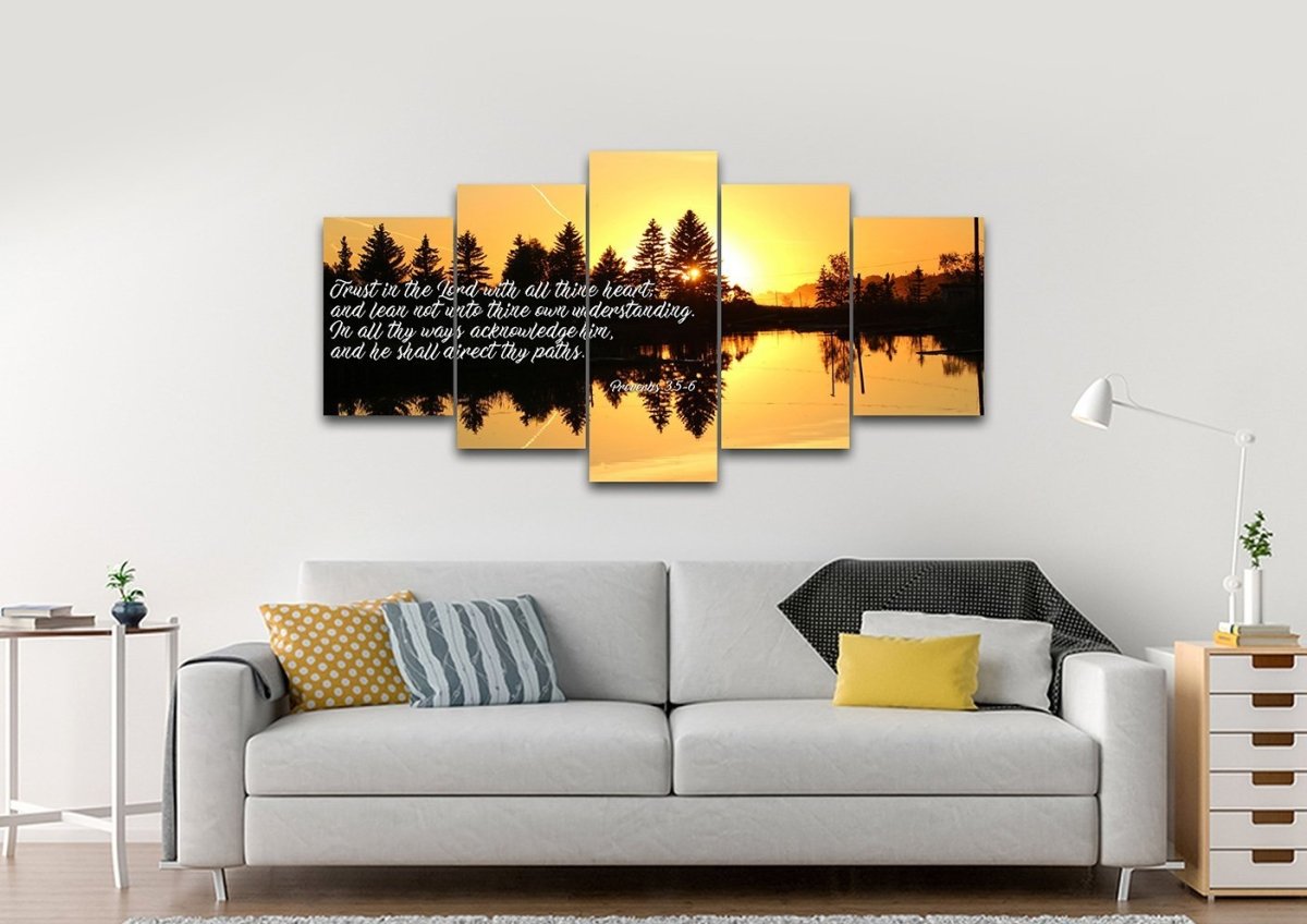 Proverbs 35-6 #16 Kjv 'Trust In The Lord' Christian Scripture Wall Art Canvas - Christian Canvas Wall Art