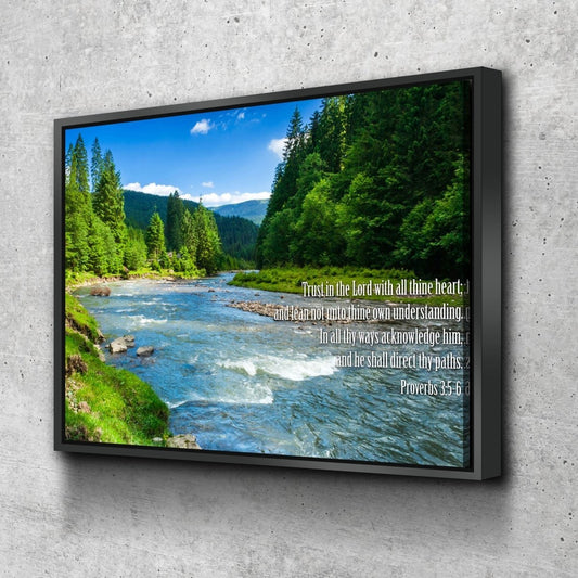 Proverbs 35-6 #18 Kjv 'Trust In The Lord' Christian Scripture Wall Art Canvas - Christian Canvas Wall Art