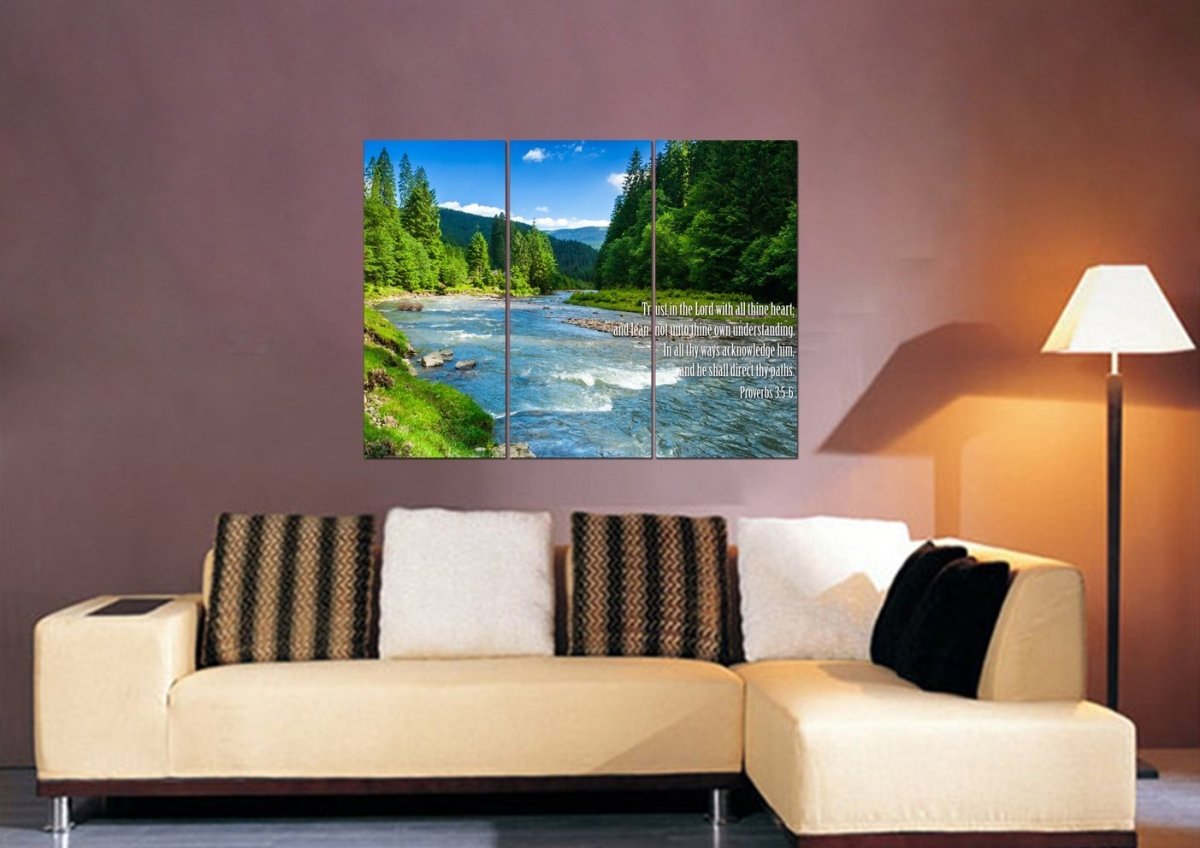 Proverbs 35-6 #18 Kjv 'Trust In The Lord' Christian Scripture Wall Art Canvas - Christian Canvas Wall Art