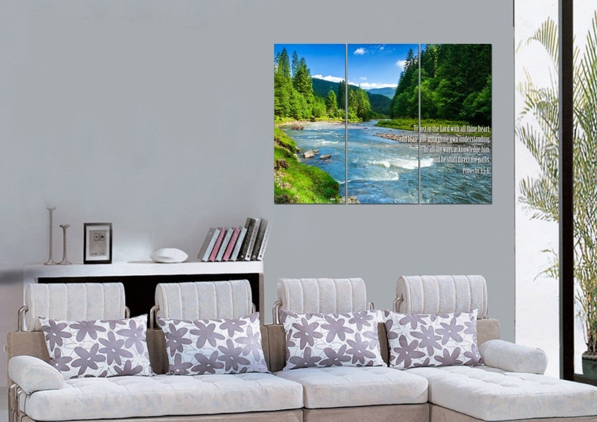 Proverbs 35-6 #18 Kjv 'Trust In The Lord' Christian Scripture Wall Art Canvas - Christian Canvas Wall Art
