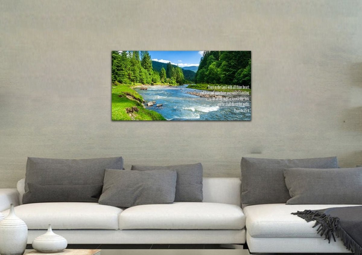 Proverbs 35-6 #18 Kjv 'Trust In The Lord' Christian Scripture Wall Art Canvas - Christian Canvas Wall Art
