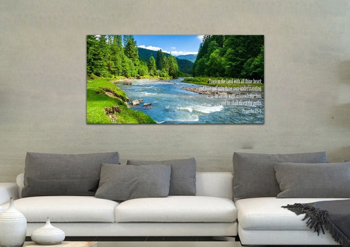 Proverbs 35-6 #18 Kjv 'Trust In The Lord' Christian Scripture Wall Art Canvas - Christian Canvas Wall Art