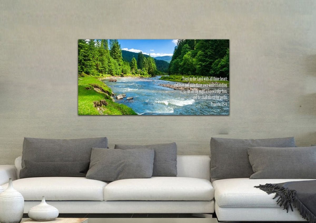 Proverbs 35-6 #18 Kjv 'Trust In The Lord' Christian Scripture Wall Art Canvas - Christian Canvas Wall Art