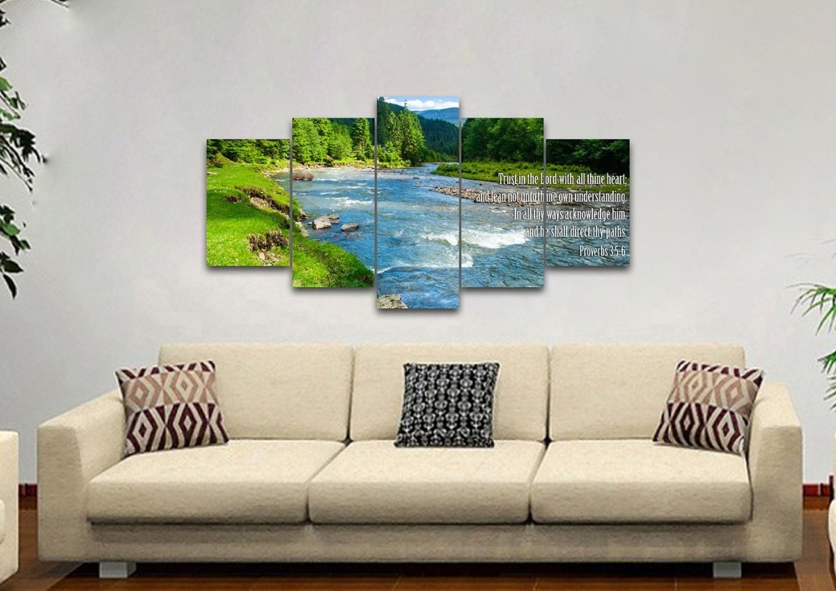 Proverbs 35-6 #18 Kjv 'Trust In The Lord' Christian Scripture Wall Art Canvas - Christian Canvas Wall Art